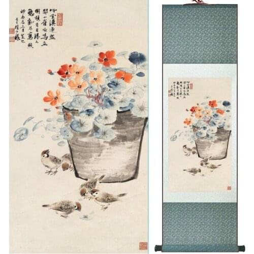 Birds and flowers painting home office decoration painting living room painting No.033106