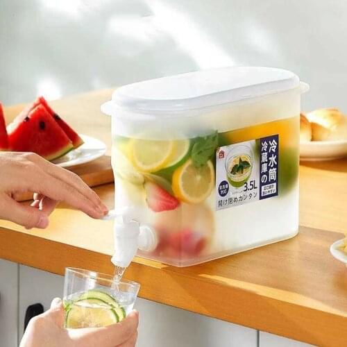 3500Ml Water Pitcher Jug with Faucet Lemon Juice Kitchen Drinkware Kettle Bottle Large Capacity Ice Water Cool Bucket Explosion