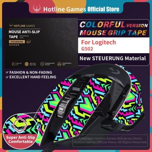 Hotline Games Mouse Grip Tape for Logitech G PRO Wireless GPW Gaming Mouse Anti-slip Tape [Color-Aurora]