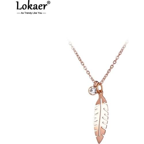 Lokaer Mosaic Cubic Zirconia Leaves Love Choker Pendant Necklaces Jewelry Rose Gold Color Wedding Necklace For Women N17042