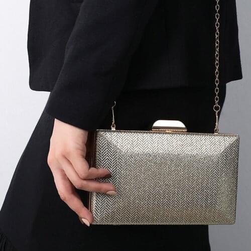 Metal fashion design Lingge pu leather mini party clutch bag ladies evening bag chain purse mini shoulder bag handbag holder