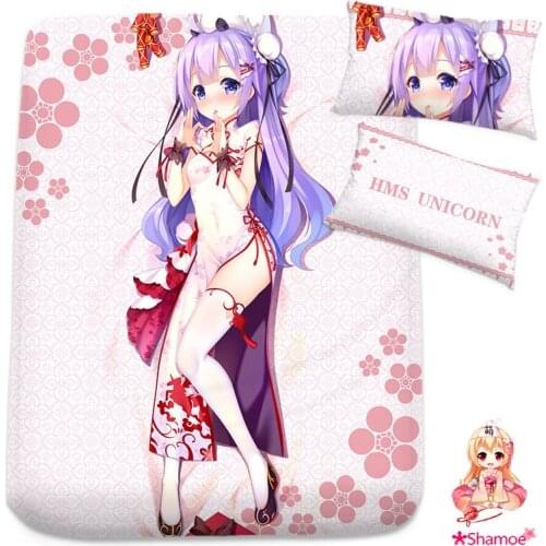 Anime Cartoon Cosplay Azur Lane HMS Unicorn Mattress Cover Fitted Sheet Fitted cover bedspread counterpane