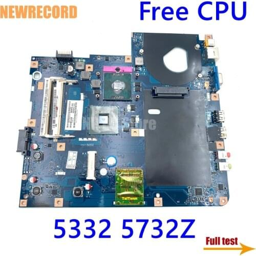 NEWRECORD MBPPB02001 NAWF3 LA-4854P Laptop Motherboard For Acer aspire 5332 5732z GL40 DDR3 Free CPU MAIN BOARD full test
