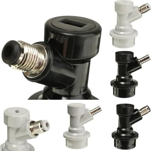 Beer Keg Connector Dispenser Liquid Gas Connectors 1/4'' for Ball Lock Keg Disconnects Set keg coupler ,Black and White