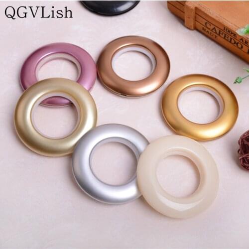 QGVLish 50Pcs Curtain Rods Rings Low Noise Roman Circle Curtain Accessories Punch Circle Nano Eyelets Buckle Home Decoration