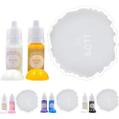 Wavy Edge Silicone Crystal Epoxy Resin Cup Pad Coaster DIY Mold Craft with Color Concentrates Handmade Table Decoration
