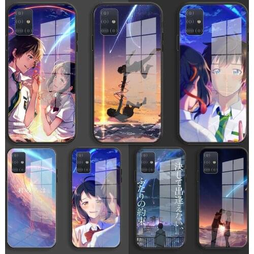 Kiminonawa your name background Soft Silicone Glass Case For Samsung Galaxy A10 A20 A30 A40 A50 A70 A31 A51 A71 Balck Cover