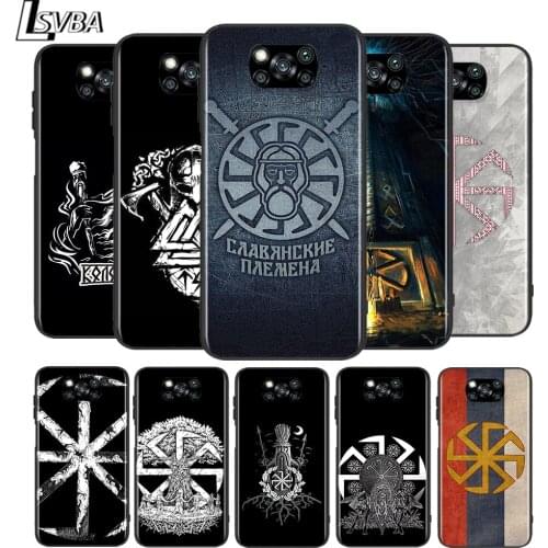Slavic Viking symbol Kolovrat for Xiaomi Poco X3 NFC X2 M3 M2 F2 Pro C3 F1 A2 Lite A1 Mix3 Play Silicone Soft Black Phone Case