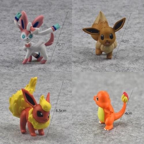TAKARA TOMY Pokemon pikachu Sylveon Arceus finger Model figure Car decoration kids birthday toys Surprise gift for children