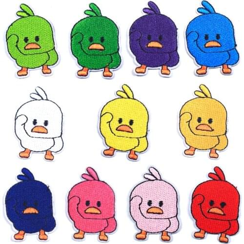 Yellow Duck Patches for Clothing Iron on Embroidery Patch Stickers Clothes Badge DIY Patchwork Cap Bags Cloth Applique