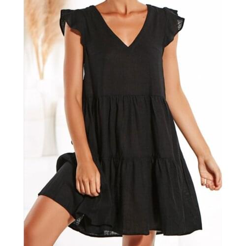 Women off the shoulder casual mini dress a-line ruffles black pink green v-neck dress 2021 new fashion sexy summer women dress