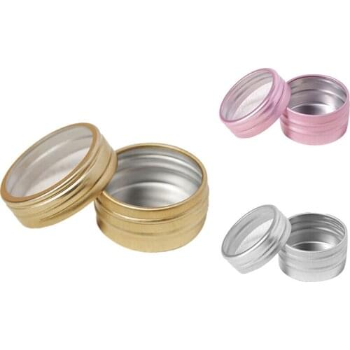 1Pc Makeup Round Storage Box Nail Art Bead Container Portable Cosmetic Cream Jar Pot Box Round Bottle Bead