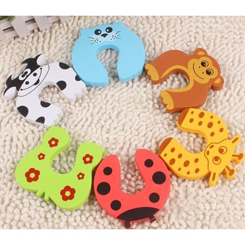 Gland Children Safety Door Stopper No Finger Pinch Foam Colorful Cartoon Child Kid Cushiony Finger Hand Safety 10pcs