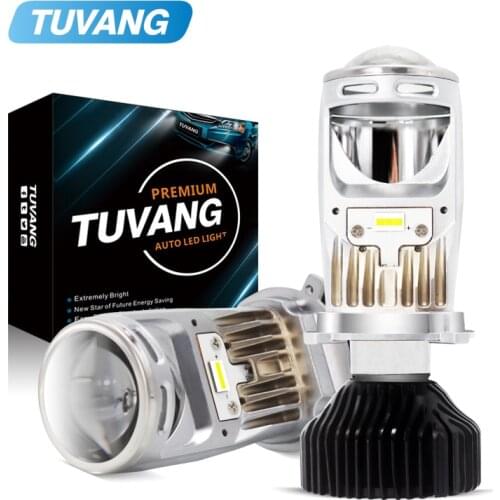 2x 90W H4/9003/HB2 LED Mini Projector Lens LHD Automobles LED Bulb LED Conversion Kit Hi/Lo Beam Headlight 12V 6000K White