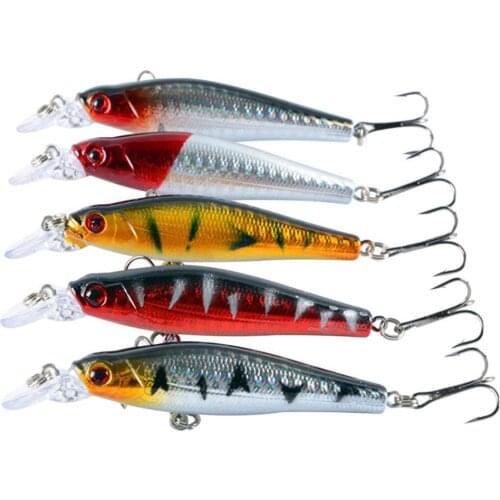 80% Hot Sale 5Pcs 8cm 9g Eyes Fishing Lure Aritificial Hard Bait Fishing Lures Treble Hooks Floating