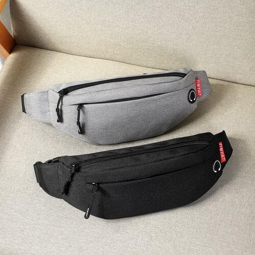 ABAY Men Waist Bag Running Sports Outdoor Leisure Mobile Phone Waist Bag Nylon Shoulder Diagonal Small Chest Bag