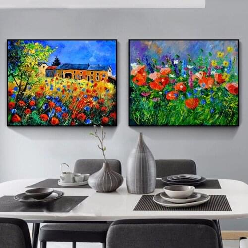 Abstract Red Poppy Watercolor Oil Paintings Prints Posters Canvas Art Wall Famous Painting Flower Pictures For Living Room Décor