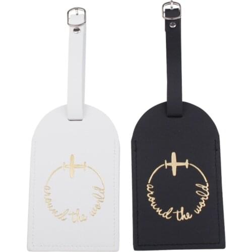 PU Leather Suitcase Luggage Tag Label Bag Pendant Handbag Portable Travel Accessories Name ID Address Tags