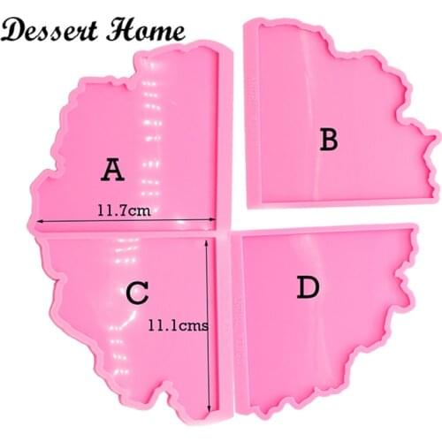 DY0120 Shiny Geode Coaster Agate Resin Mold , Silicone Mould for Epoxy Resin, Mold Resin Craft