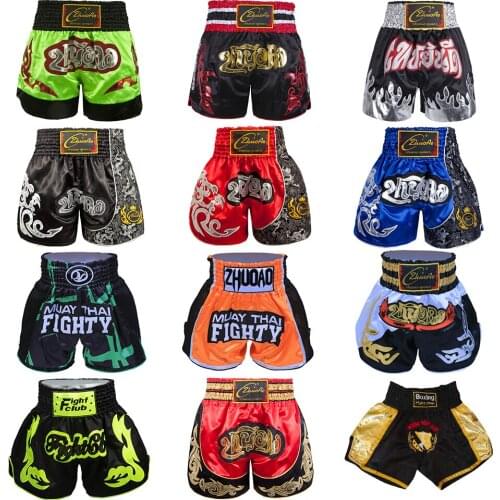 Muay Thai Boxing Match Shorts Men Women Sanda Training Breathable Kickboxing Shorts Kids Adults Fight Grappling Tiger MMA Trunks