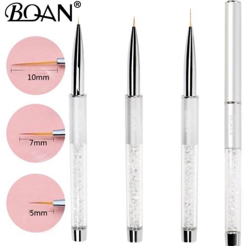 BQAN Professional 5/7/10mm White Nail Brush Hand Draw Tips Drawing Line Painting Pen Tools Manicure Nail Art Brush Decoration