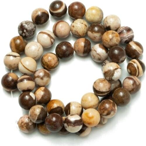 Wholesale Natural Stone Australia Zebra Jaspers Beads Round Loose Beads for Jewelry Making Necklace Bracelet DIY 4 6 8 10 12mm
