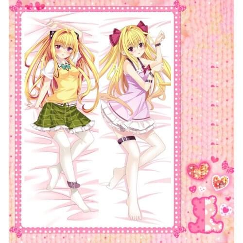 Anime Cartoon To Love Ru Darkness Golden Darkness Double Bolster Hugging Pillow Case Cover Pillowcase Peach Skin 2 Way 2077