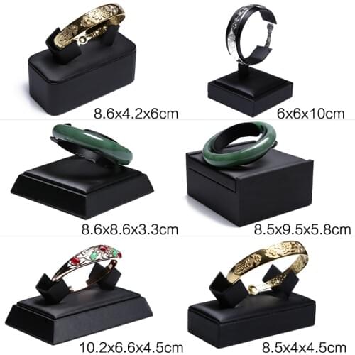 Black Leatherette Bracelet Chain Bangle Jewelry Retail Watch Display Holder Showcase Stand Deluxe Counter Jewellery Exhibition