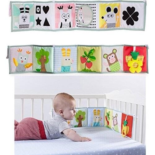 1PC Baby Bed Bumper Double-sided Cloth Reversible Colorful Infant Baby Pram Crib Clip-on Bumper Protector