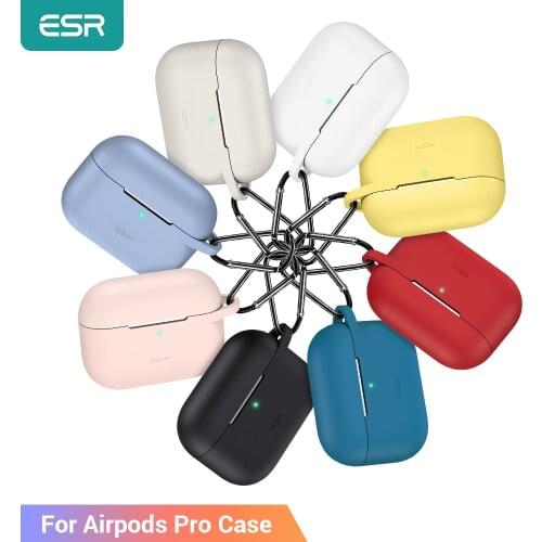 ESR Case for EarPods Pro Bounce Silicone for AirPods Pro Protective Case with Keychain Hook-up for Earphone Earpods Pro Case