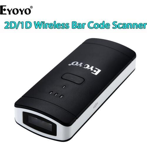 EYOYO EY-002S Pocket 2D Barcode Scanner Wireless Bluetooth QR Code Reader For IOS Andriod MAC Windows PC Computer Wholesale