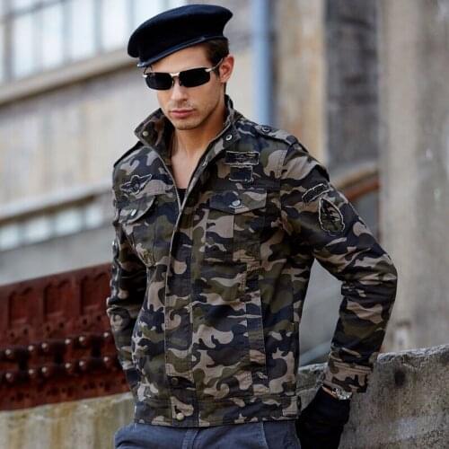 FMLEVANDER Mens Camouflage Jackets