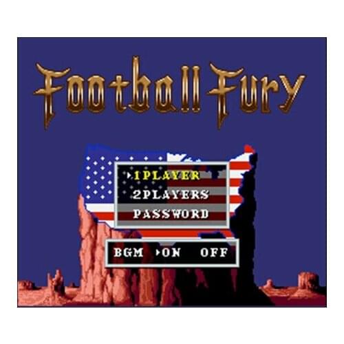 Football Fury NTSC Version 16 Bit 46 Pin Big Gray Game Card For USA Game Players