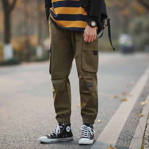 Men Japanese Summer Loose 2020 Pockets Overalls Mens Collage Hip Hop Casual Pants Male Streetwear Unisex Clothing