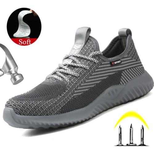 2021 New Lightweight Summer Breathable Work Sneakers Safety Shoes Toe Puncture-proof Safety Boots Indestructible Shoes Round Toe