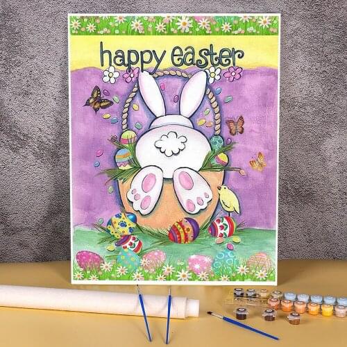 Animal Rabbit DIY Paint By Numbers Complete Kit Oil Paints 40*50 Painting On Canvas New Design Crafts For Handiwork