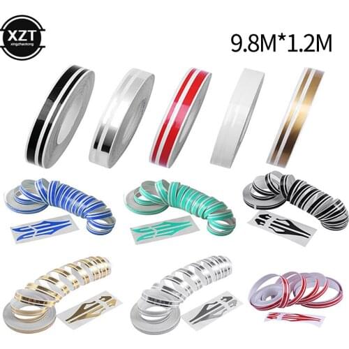 Car Body Sticker Vinyl 12mm × 9.8m Car Self Adhesive Decorative Car Body Decal Striping Stripe Tape Line Auto Decoration Styling