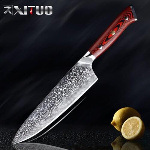 XITUO Damascus Kitchen Chef Knife 8 Inch Professional Japanese Cleaver Slice Utility Knives Exquisite Gift with Knife Cover NEW
