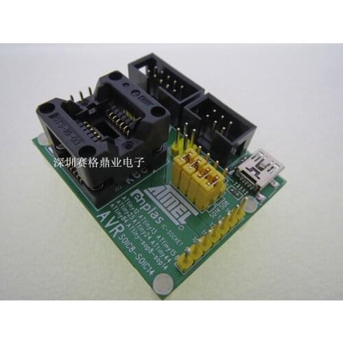 Original ATMEL IC Test Seat ATtiny24 ATtiny44 Burning Programm ATtiny84 ATtiny25 Socket Adapte