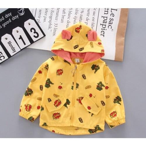 Baby Boy Girl Coat Jacket Children Cartoon Dinosaur Hooded Outerwear Children Autumn Clothing