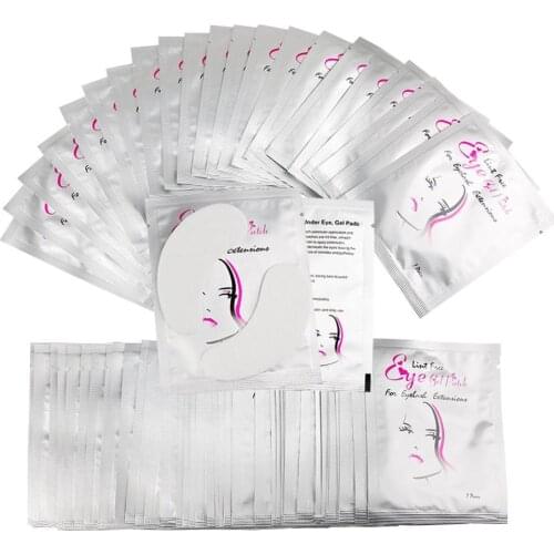 Eye Pad 50pairs Eyelashes Hydrogel Eye patches Extension Grafted Eyelashes Eye Mask Surface Smooth Thin Eyelashes Isolation Pad