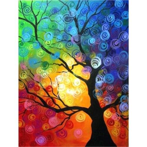 Landscape Tree DIY 11CT Cross Stitch Embroidery Kits Needlework Craft Set Cotton Thread Printed Canvas Home Decoration Sell