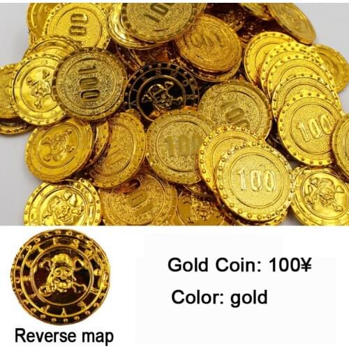Plastic gold Pirate coins Gem birthday Christmas holiday treasure coin goody party loot pinata toy Treasure decoration gift