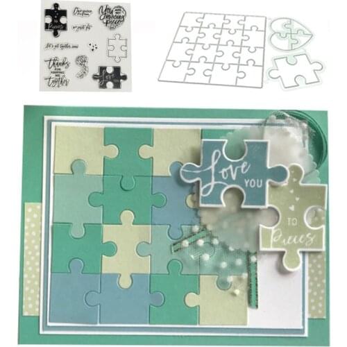 Scrapbook DIY Seal Puzzle Love Heart Metal Cutting Dies New 2021 Molds Crafts Stamps and Dies Cut Stencil Handmade Tools Stamps