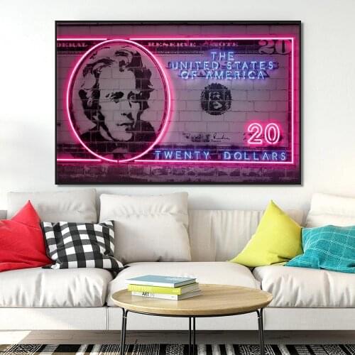Modern Money art Abstract Decoration Canvas Print Painting Portrait and Neon Poster Art Wall Pictures for Living Room Home Decor