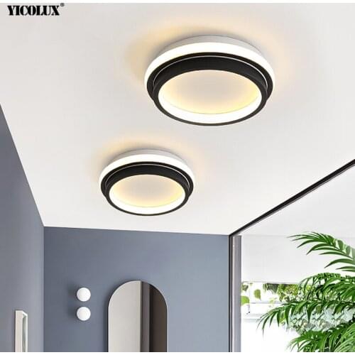 20cm LED Ceiling Lights Balcony Corridor Lamp Remote Control Lighting Creative Aisle Fixture Luminaria Lustre Black White Body