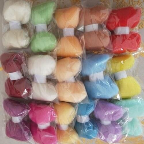 WFPFBEC 70s wool for needle felting merino wool roving wool fiber crafa 160g 10g/color or 5g/color 16colors felt