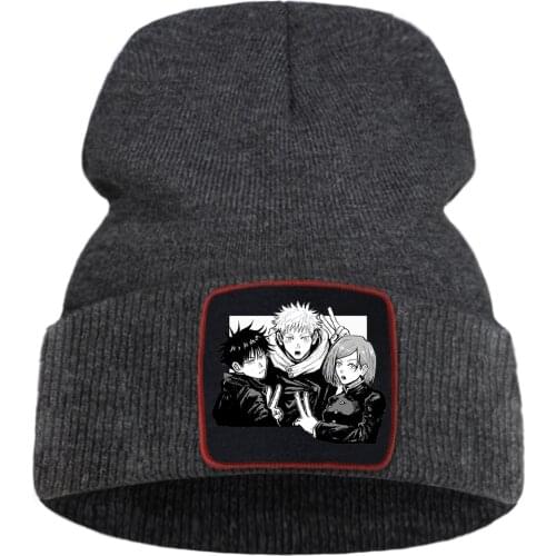 Yuji Itadori Jujutsu Kaisen Japanese Hot Anime Men Winter Hat Casaual Warm Knit Hats Women Harajuku Cotoon Beanie For Boys