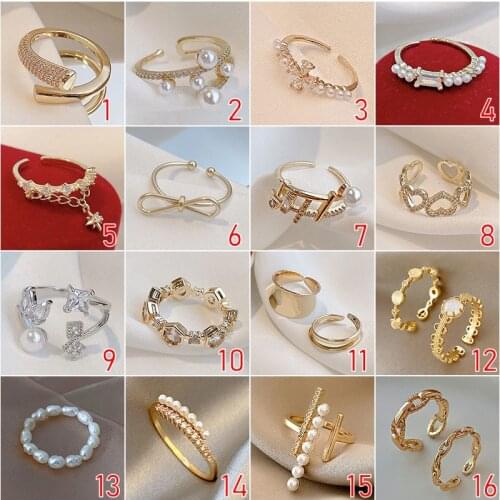 Women Rings Series Simple Elegant Cool Metal Golden Copper Adjustable Ring Fashion Jewelry Accessories 2021 New Good Quality