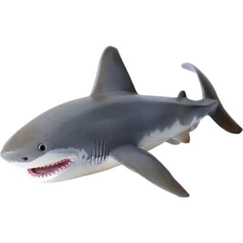 1pc Sea Life Great White Shark Figure Lifelike Shark Toys for Preschool Kid Shark Bath Toy Playset for Kids